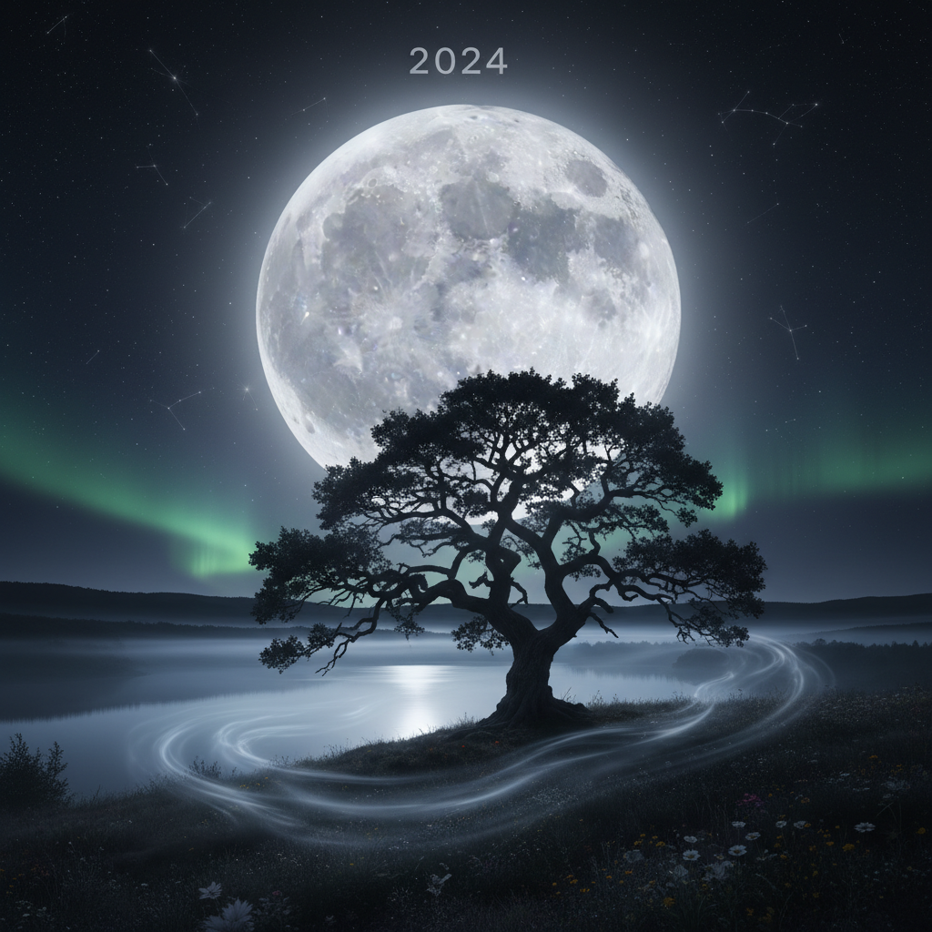 Realistische foto passend bij Volle maan 2024: Momenten van Magie en Transformatie voor website SEO-