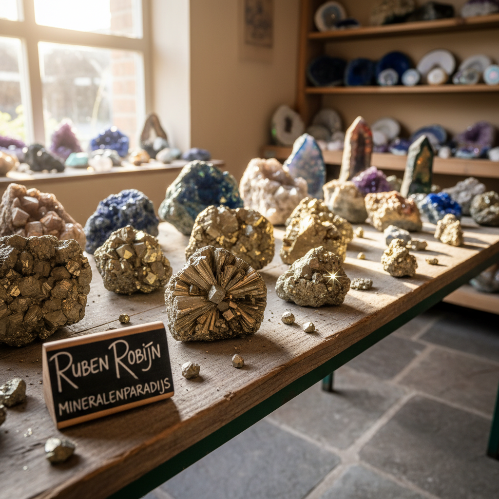 Realistische foto passend bij Pyriet kopen bij Ruben Robijn mineralenparadijs voor website SEO-tekst